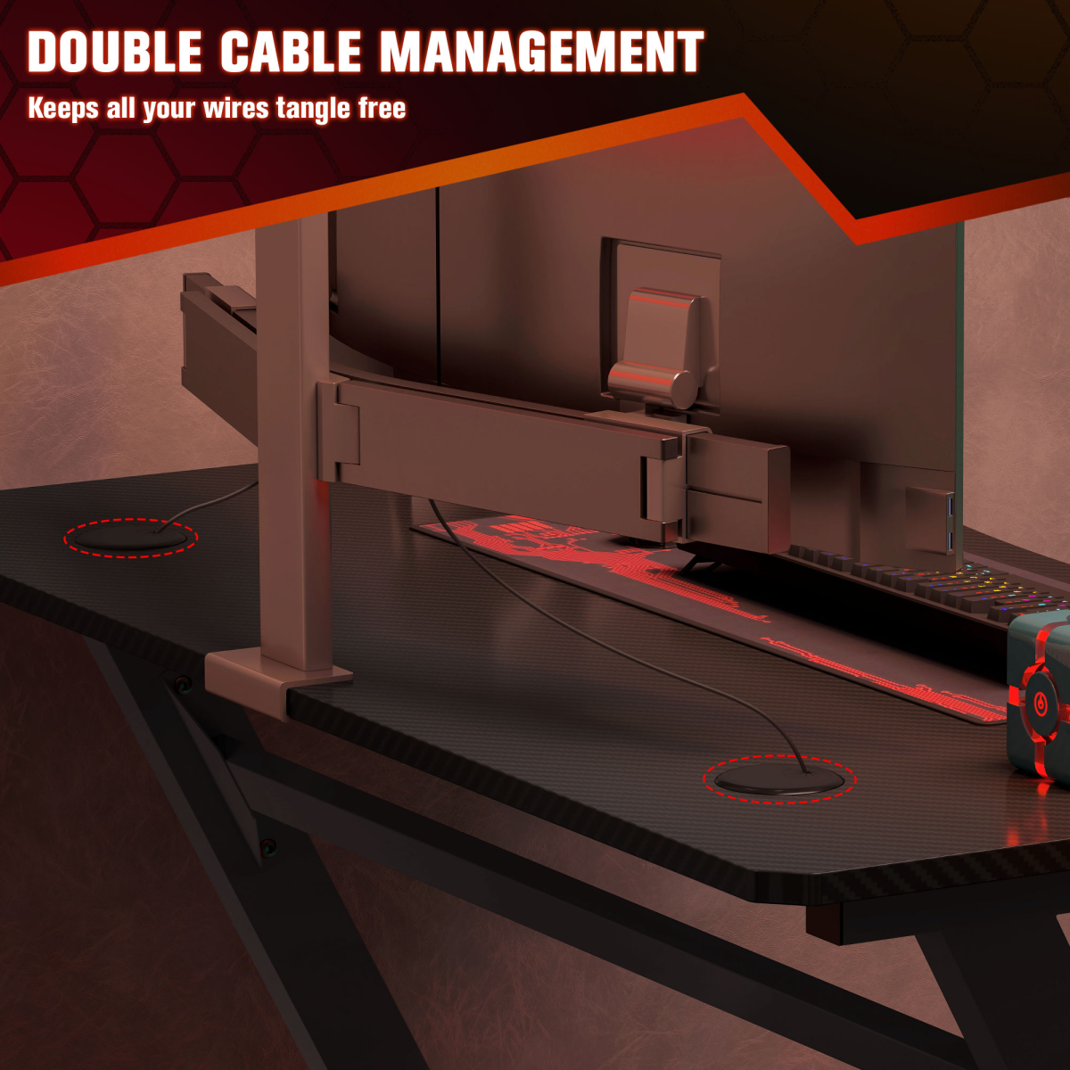Gaming Desk – Z-Frame Design with Cup & Headphone Holder