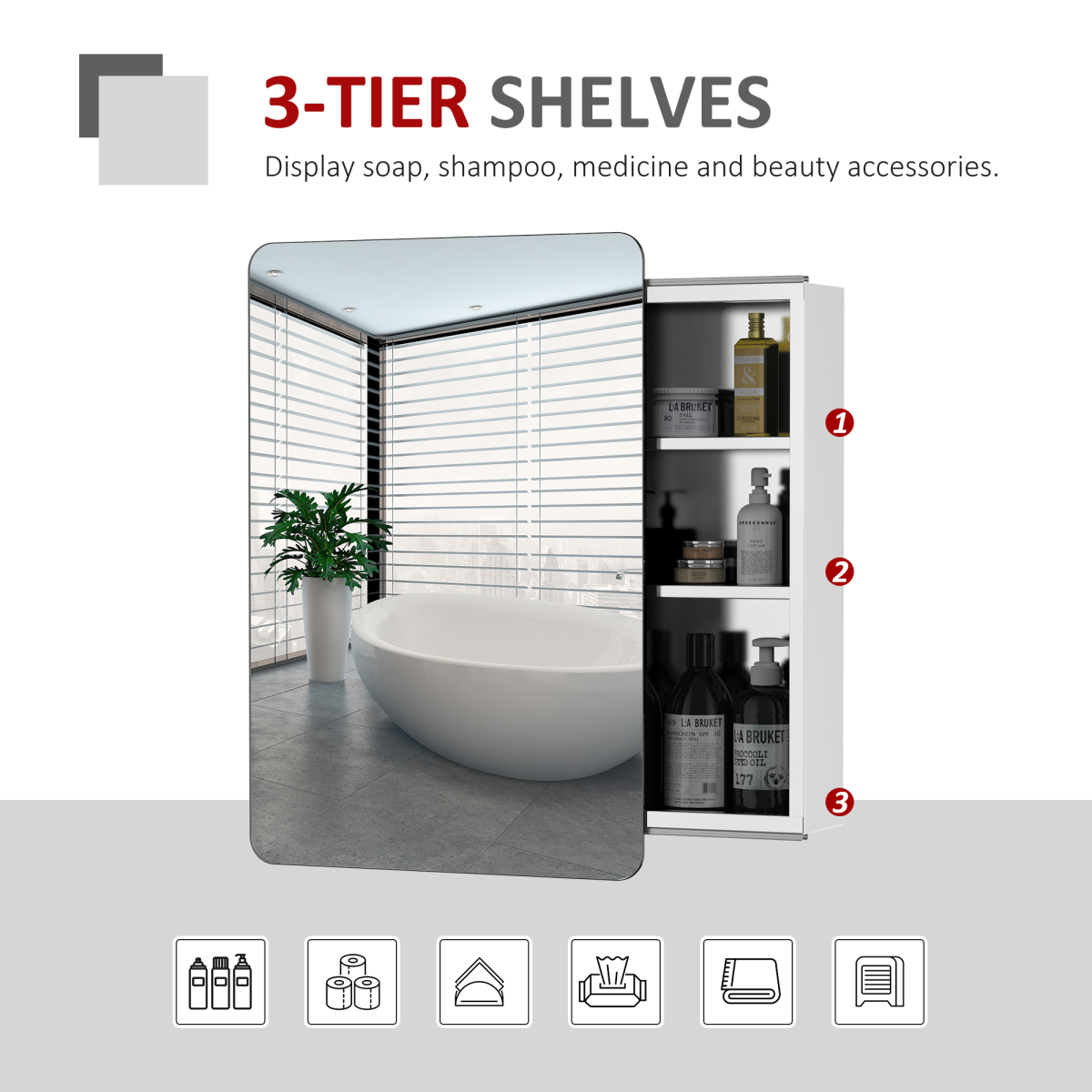 On-Wall Mounted Bathroom Storage Cabinet