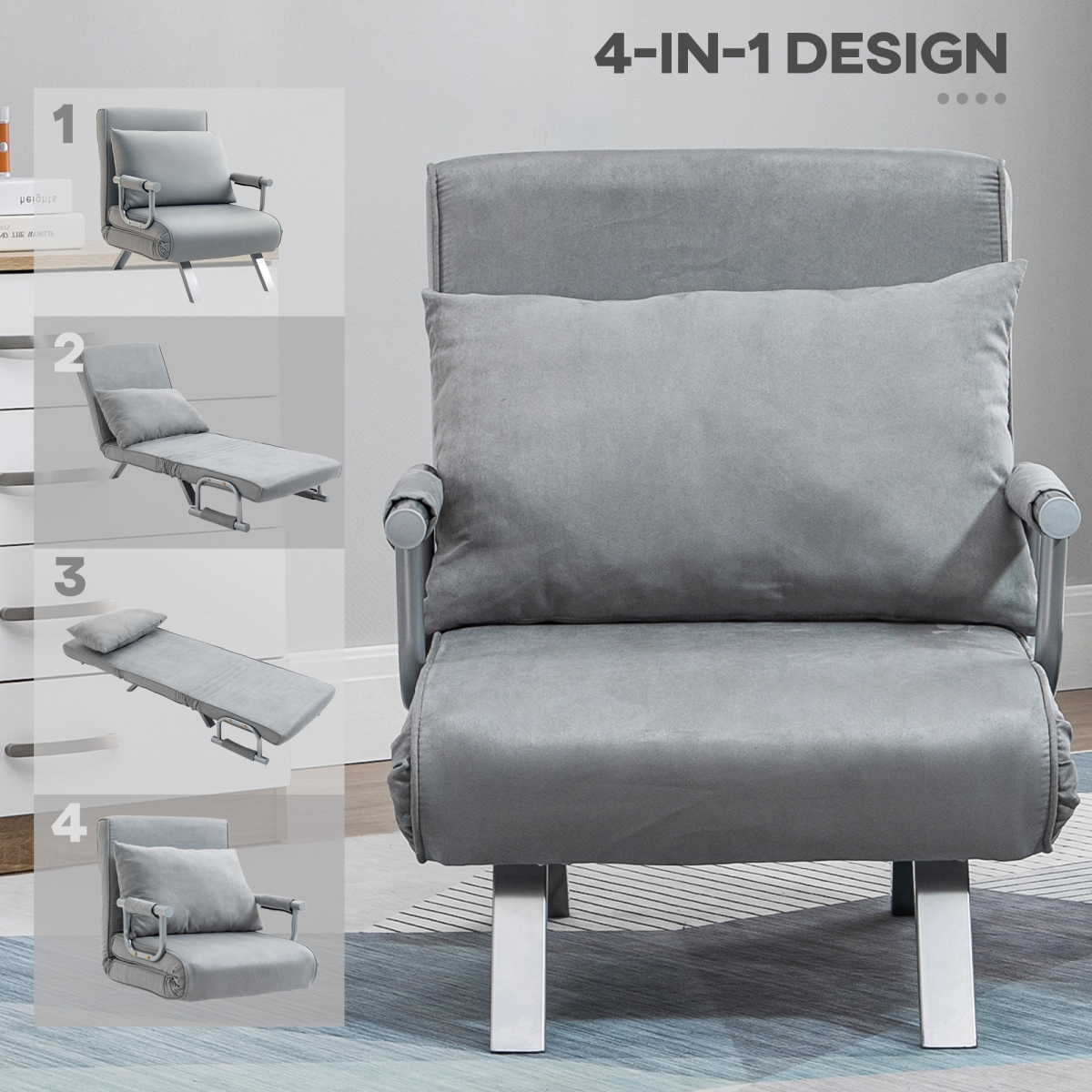 2-in-1 Foldable Chair Bed