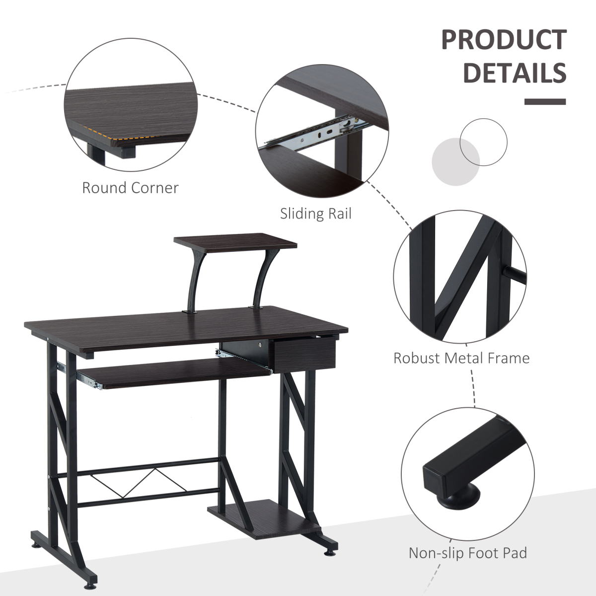 Corner Office Desk with Storage & Pull-Out Keyboard