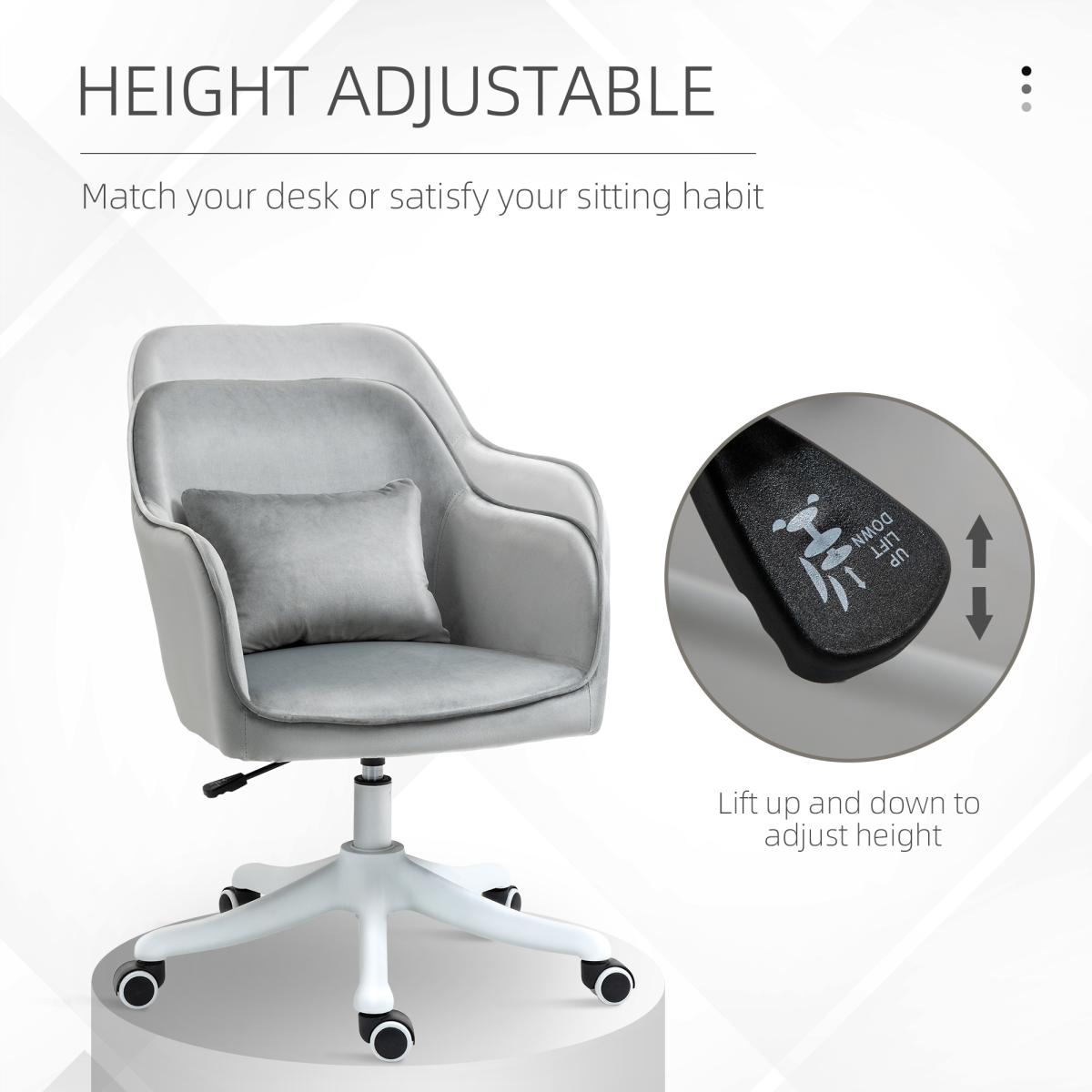 Velvet USB Massage Office Chair