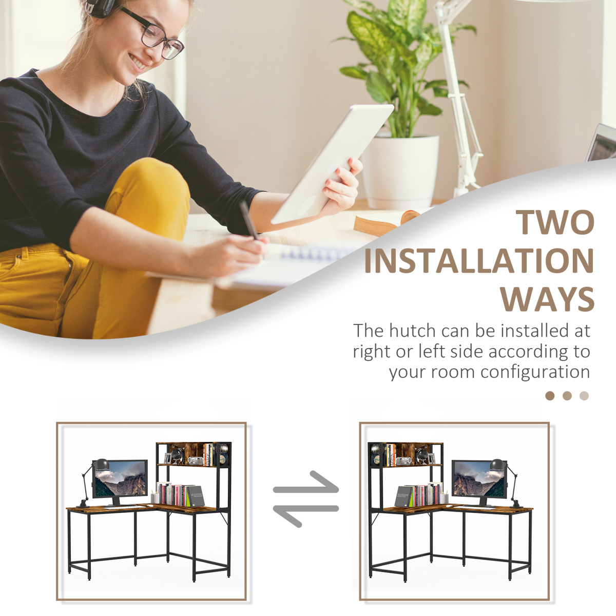 Industrial L-Shaped Desk