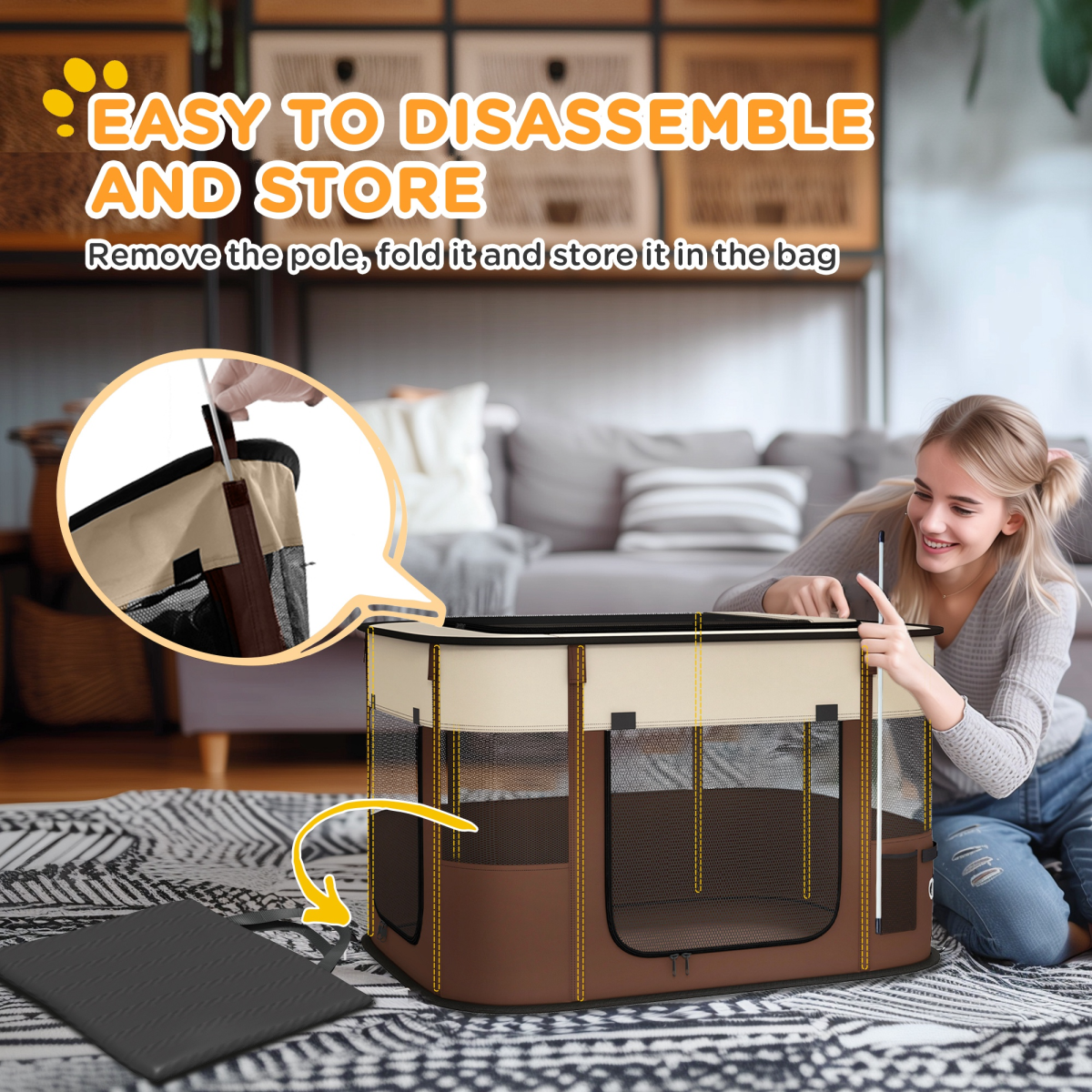 Foldable Pet Playpen Carrier