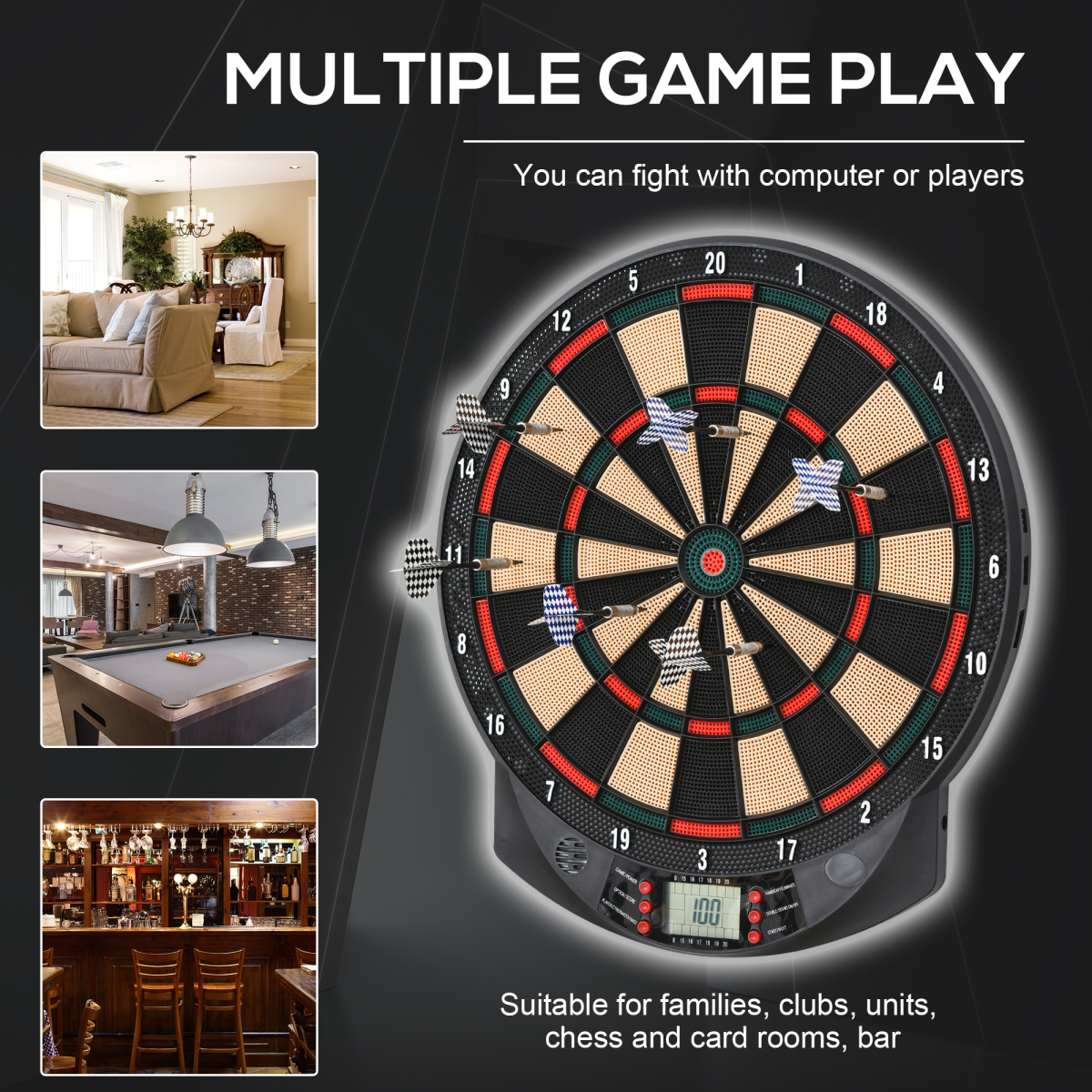 Electronic Dartboard 26 Games & 6 Darts