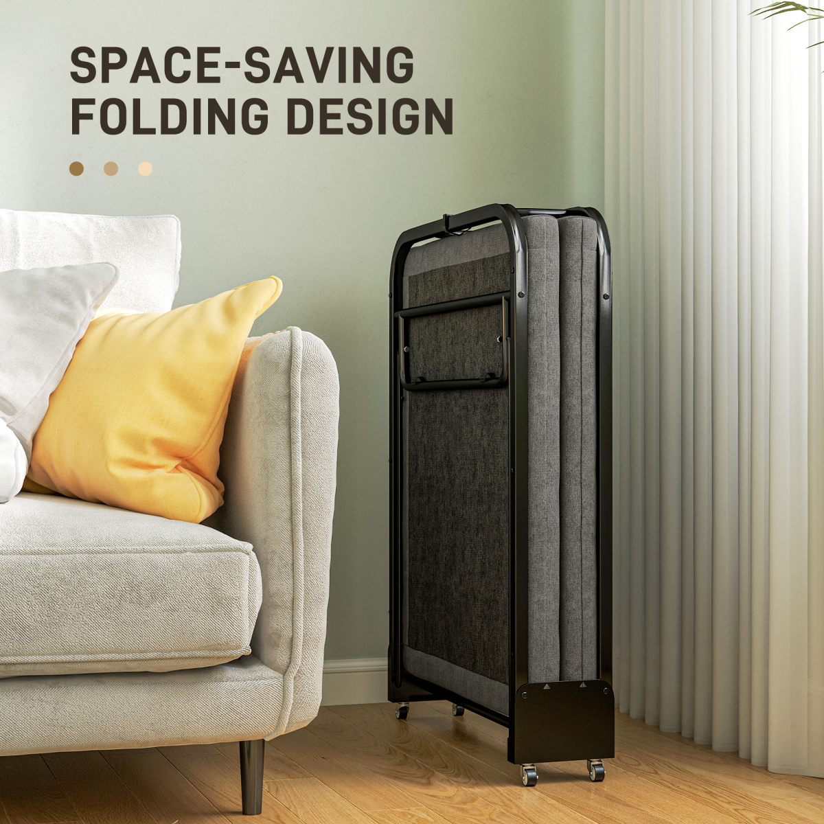 Folding Bed with Adjustable Backrest