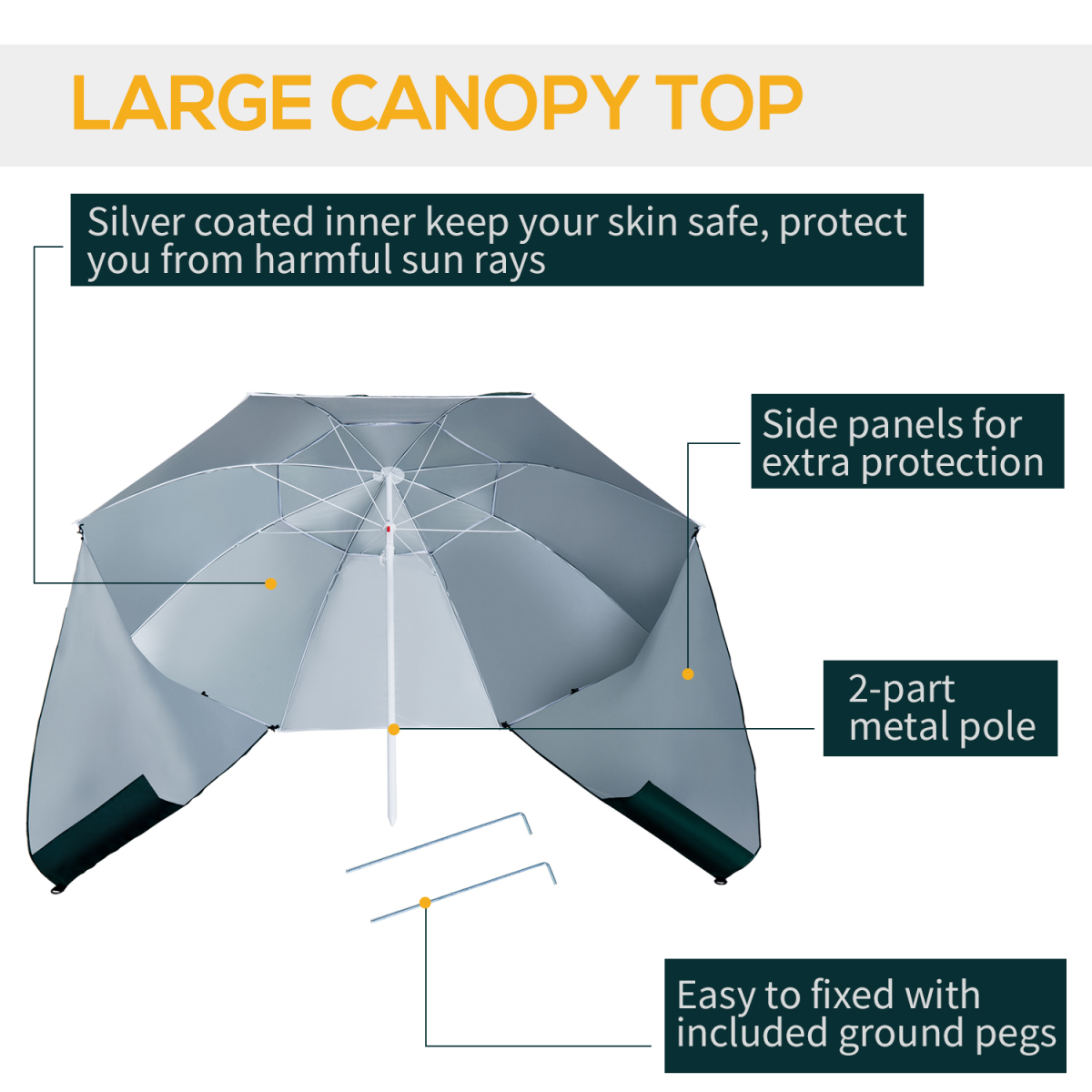 2-in-1 Beach Umbrella & Sun Shelter