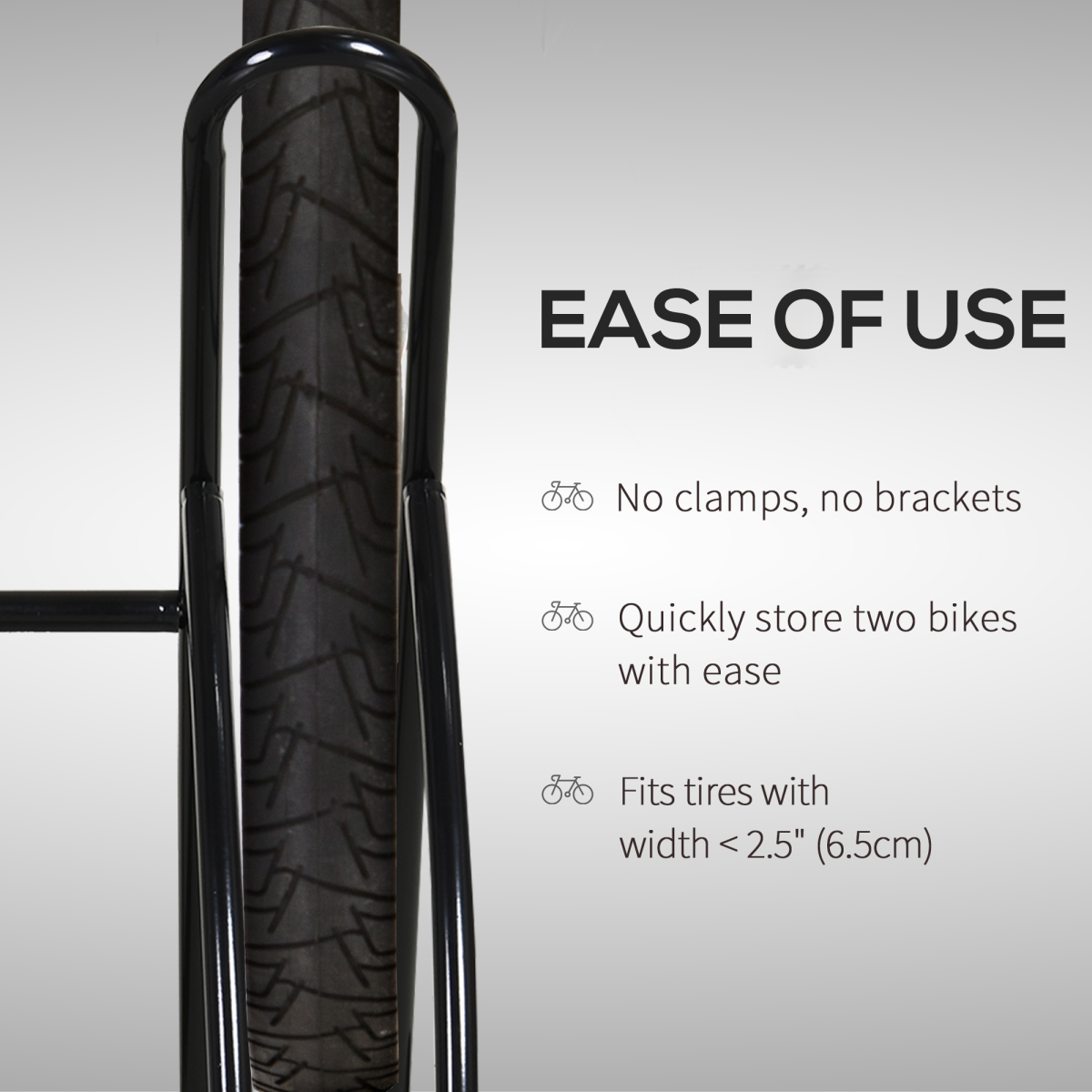 Reversible 2 Bike Holding Rack