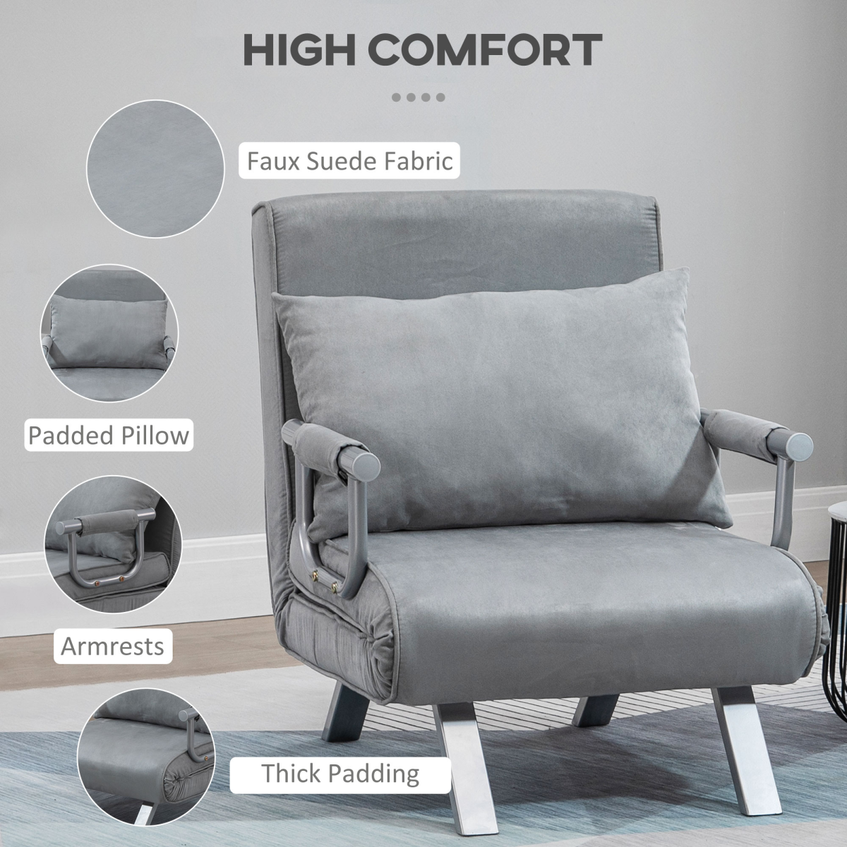 2-in-1 Foldable Chair Bed