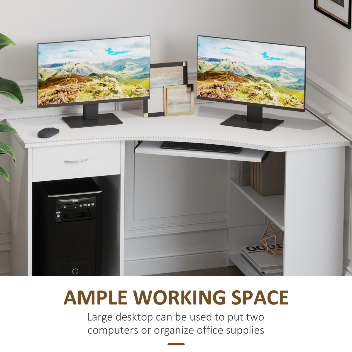 L-Shaped Corner Computer Desk