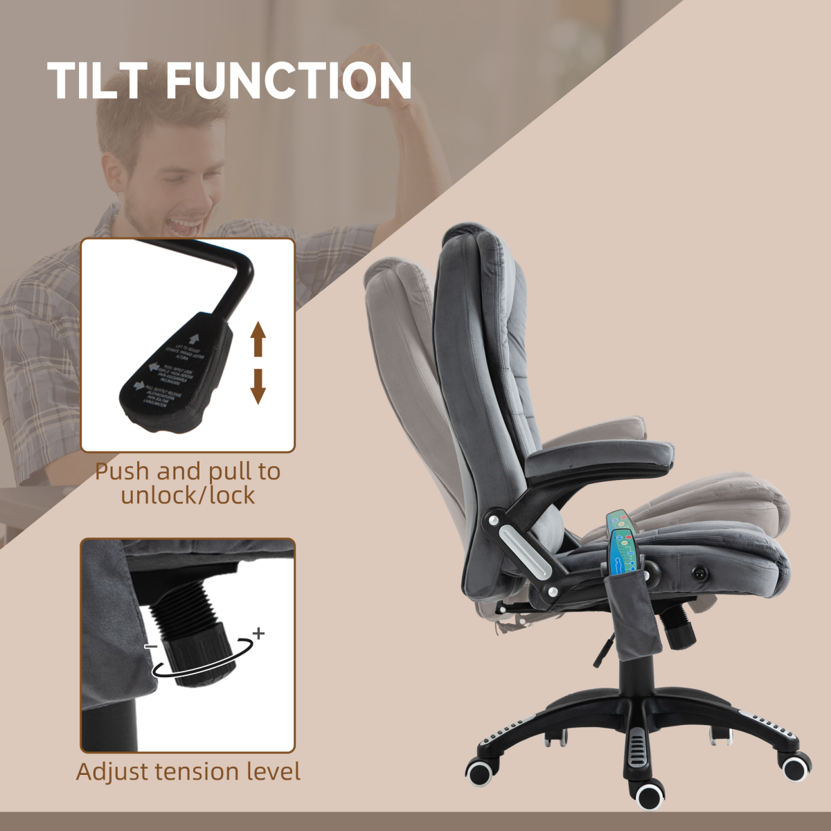 Executive Reclining Chair w/ Heating Massage Points