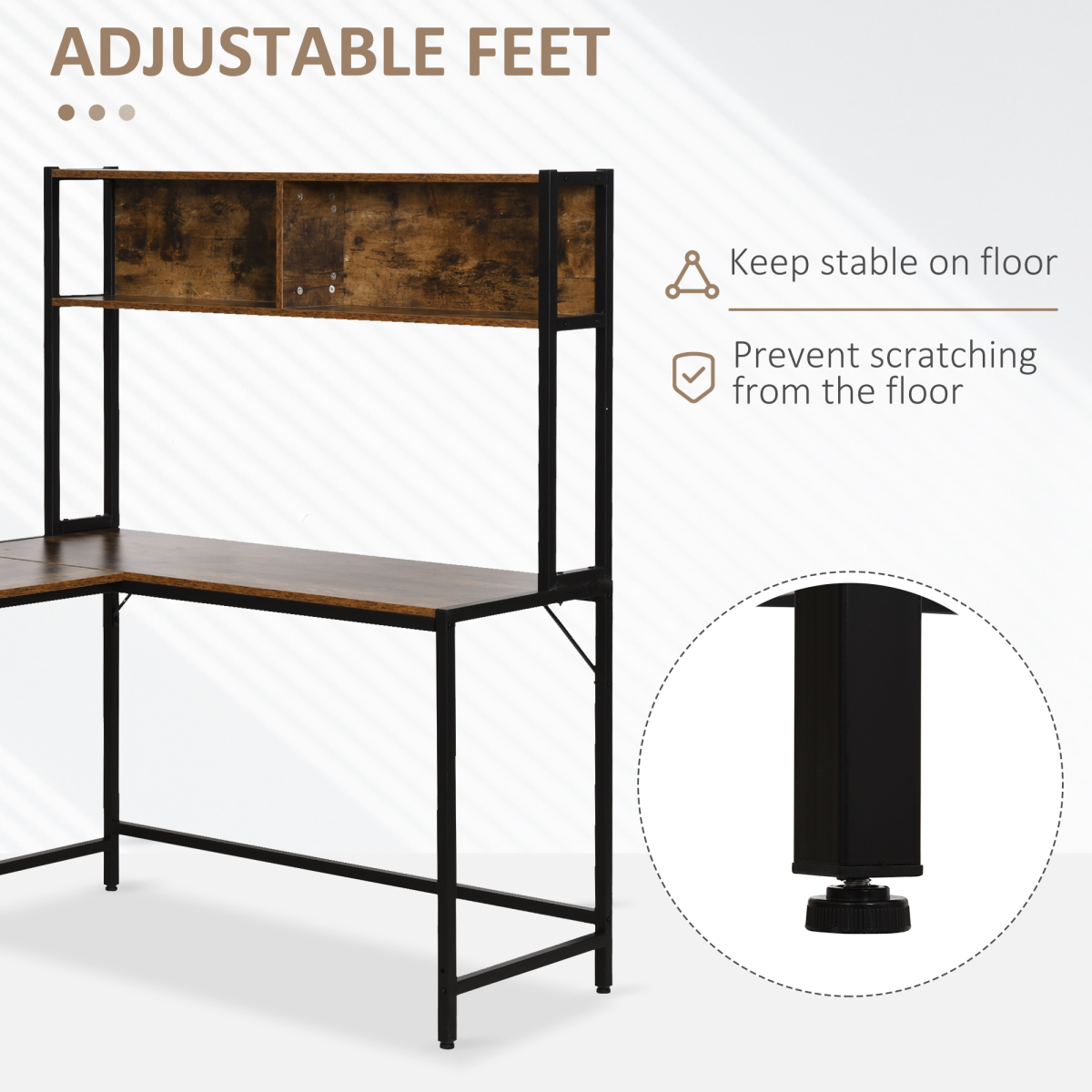 Industrial L-Shaped Desk