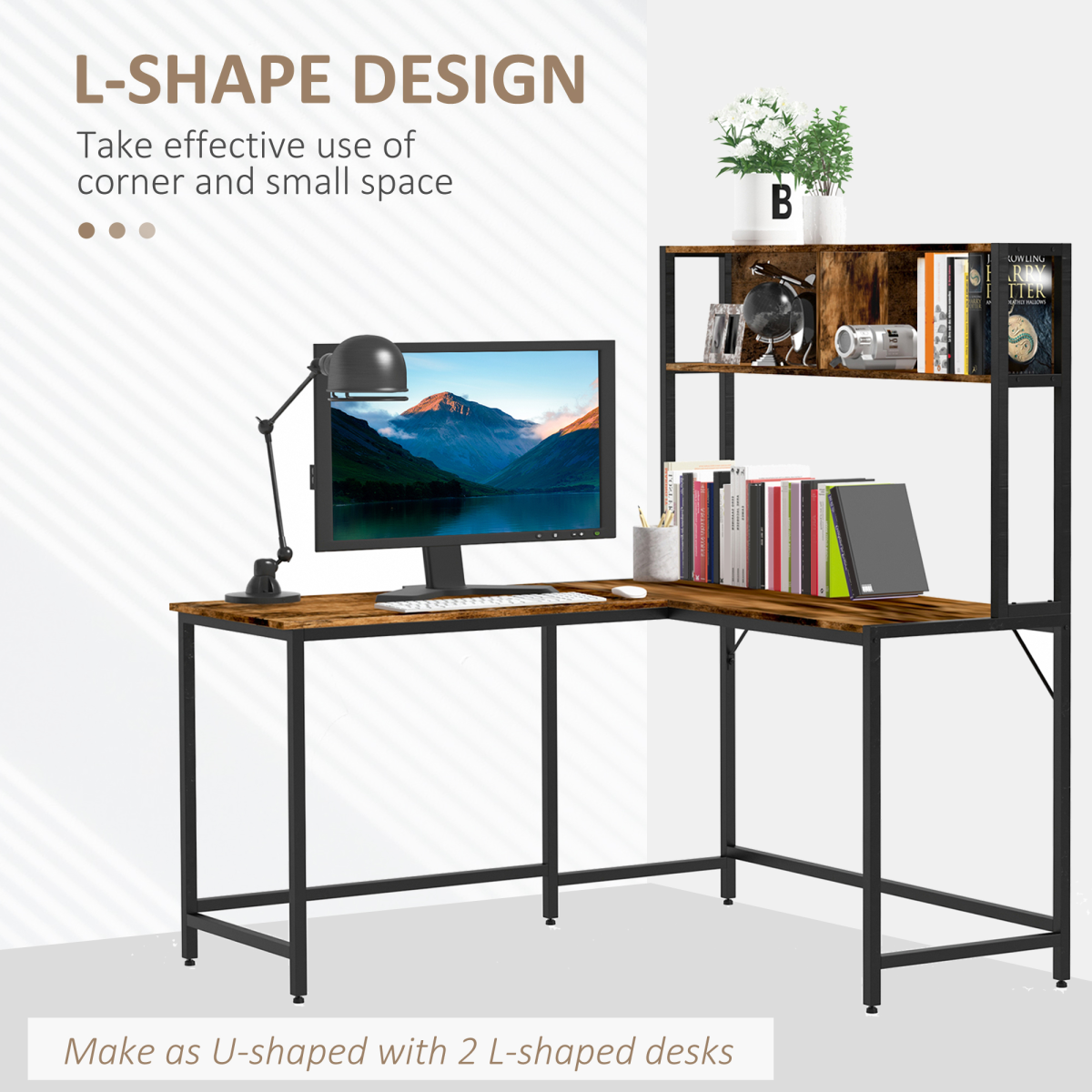 Industrial L-Shaped Desk