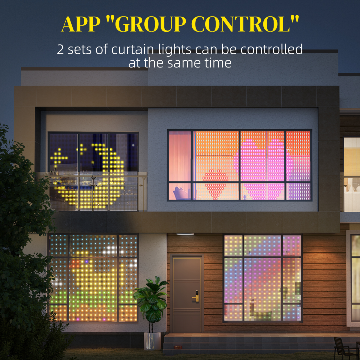 RGB Pixel Curtain Lights – 400 LEDs | App + Remote Controlled | 3x3m