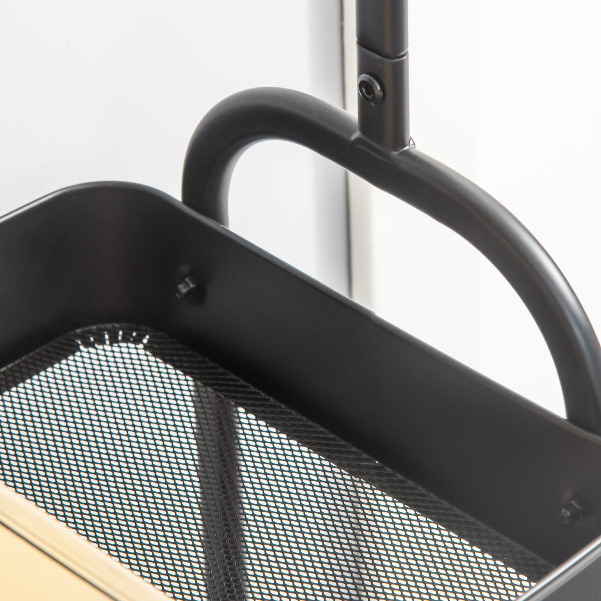 Compact Rolling Clothes Rail with Dual Storage Trays