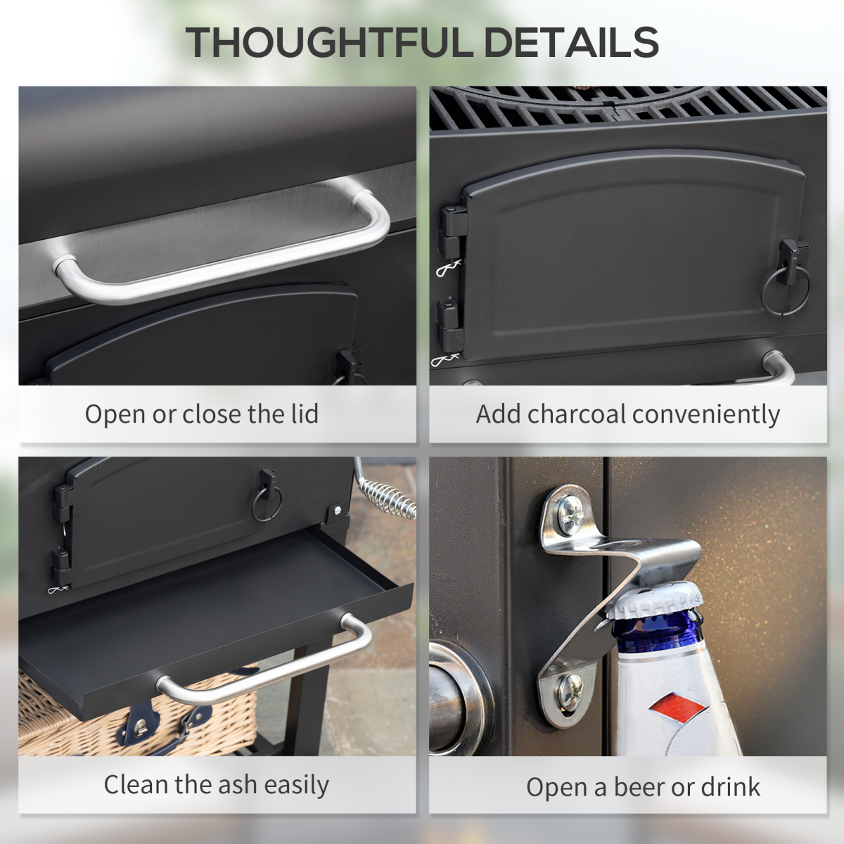 3-in-1 Charcoal BBQ Grill