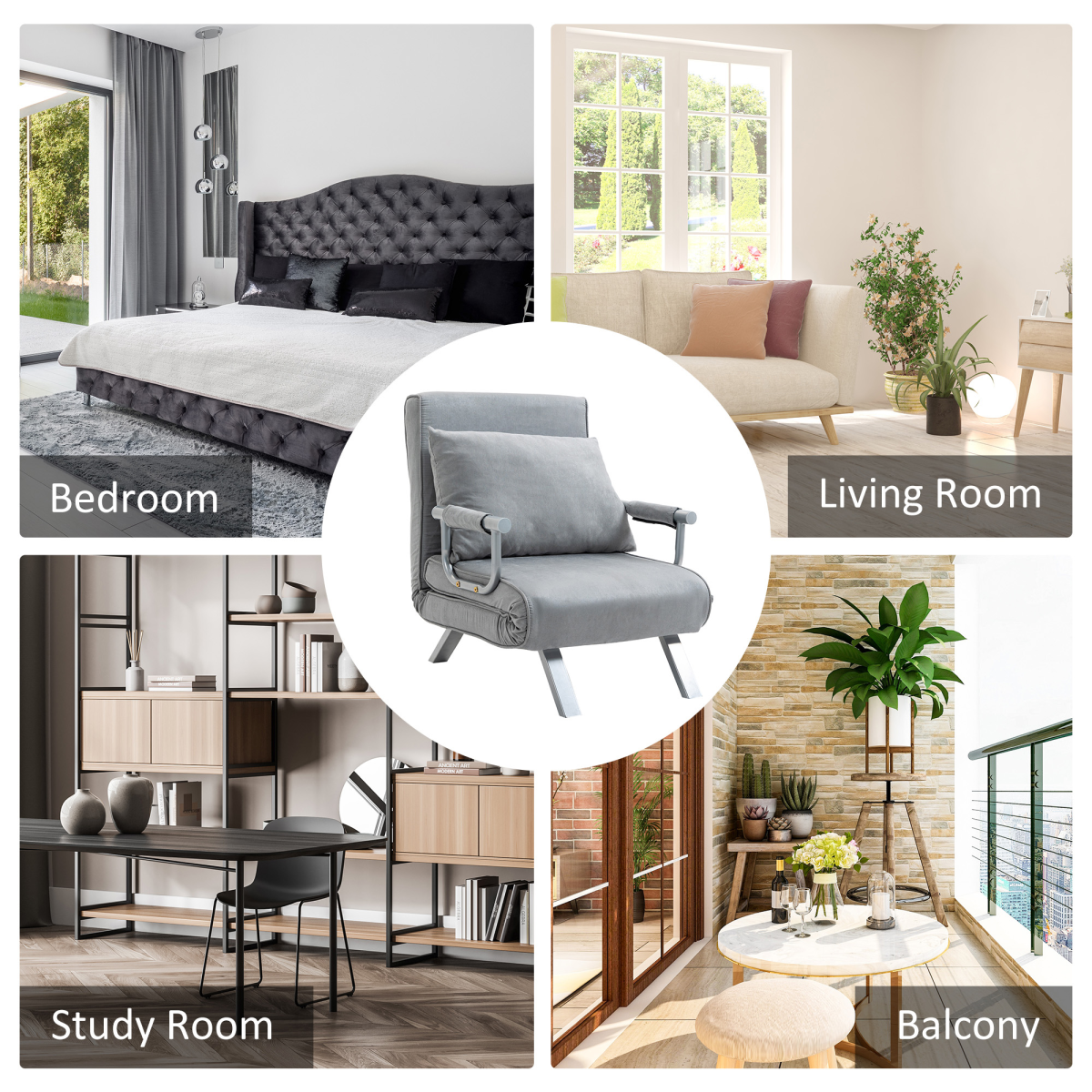 2-in-1 Foldable Chair Bed
