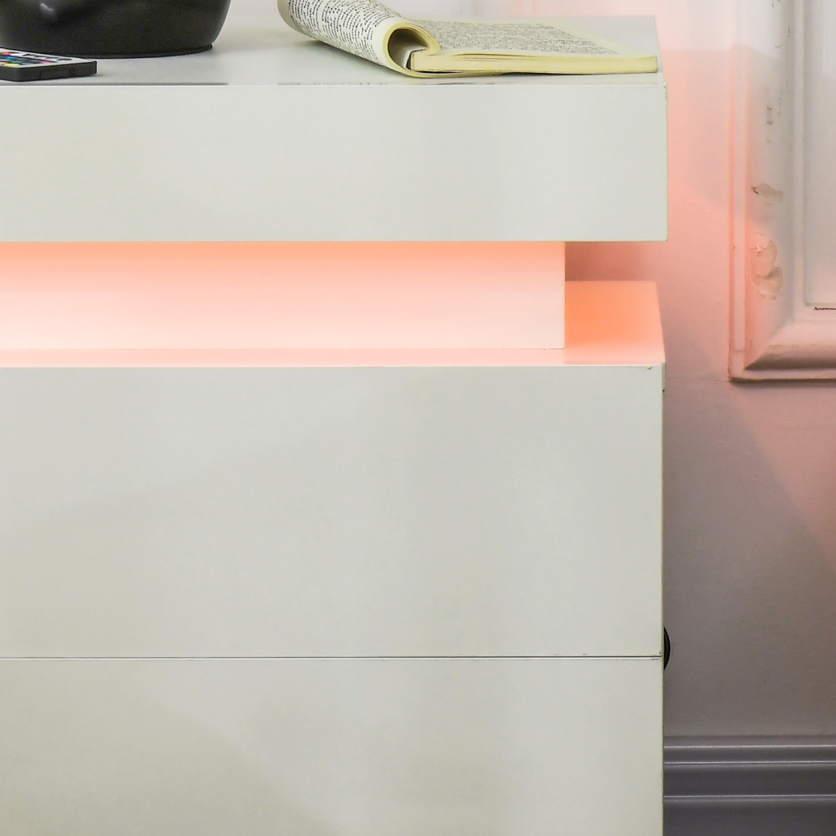 LED Bedside Table with Storage
