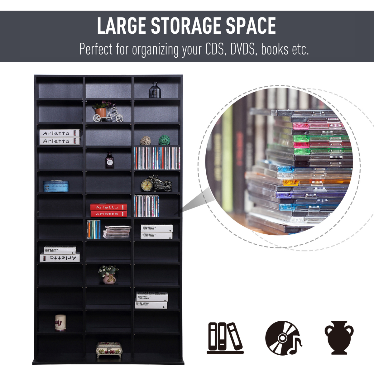 Extra-Large Media Storage Bookcase