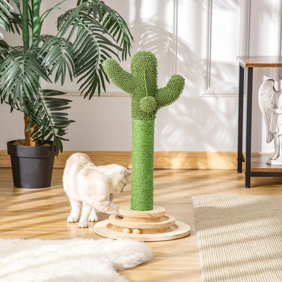 Mini Cactus Cat Tree – Scratcher Tower with Toys (60cm)