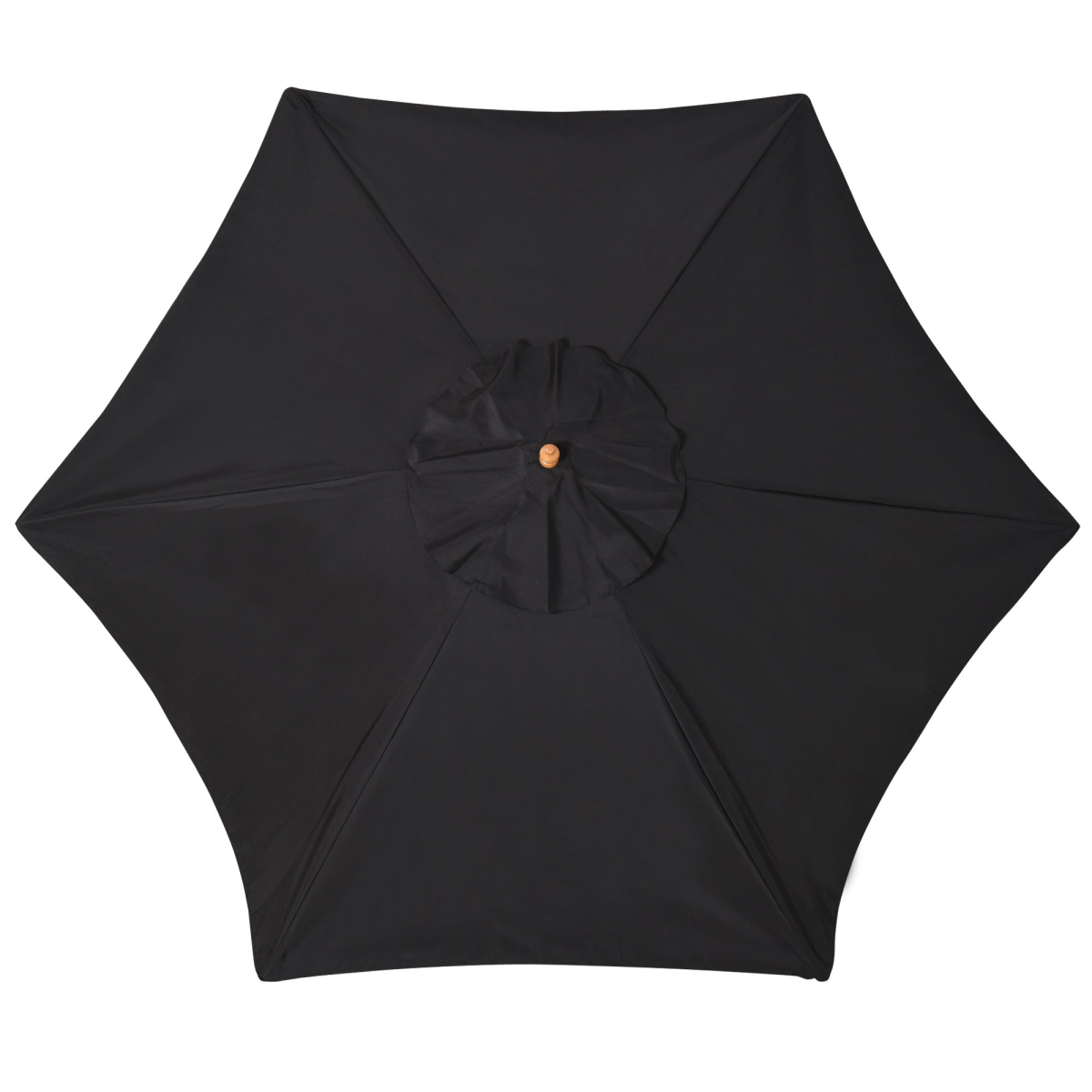 2.5m Wooden Garden Parasol with Rope Pulley & Vented Canopy