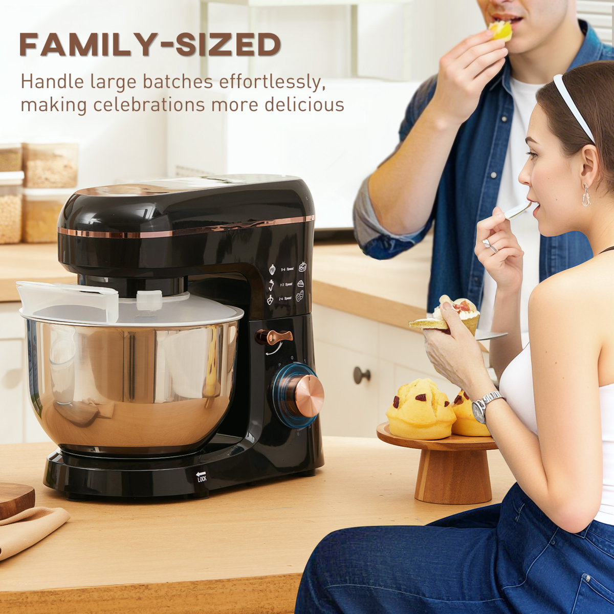 Powerful 1400W Stand Mixer with 5L Bowl & Versatile Speed Settings