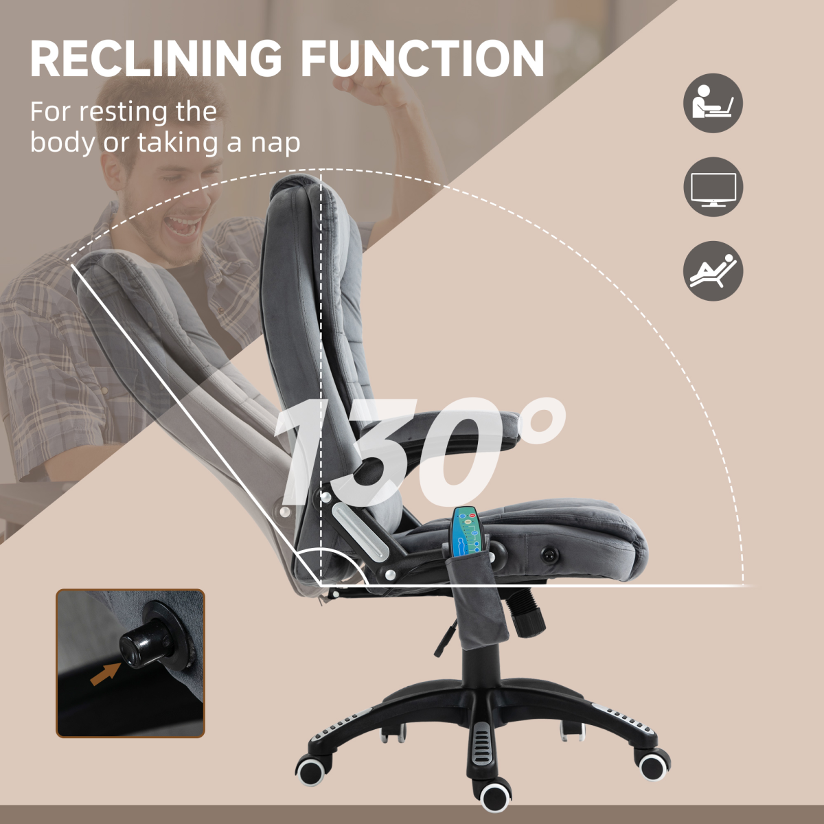 Executive Reclining Chair w/ Heating Massage Points