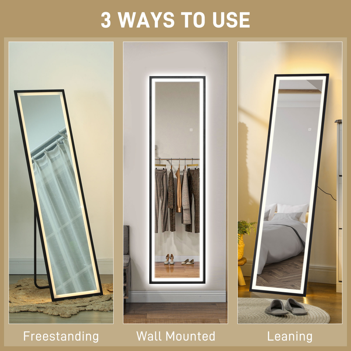 Full Length Mirror w/ Adjustable Lights
