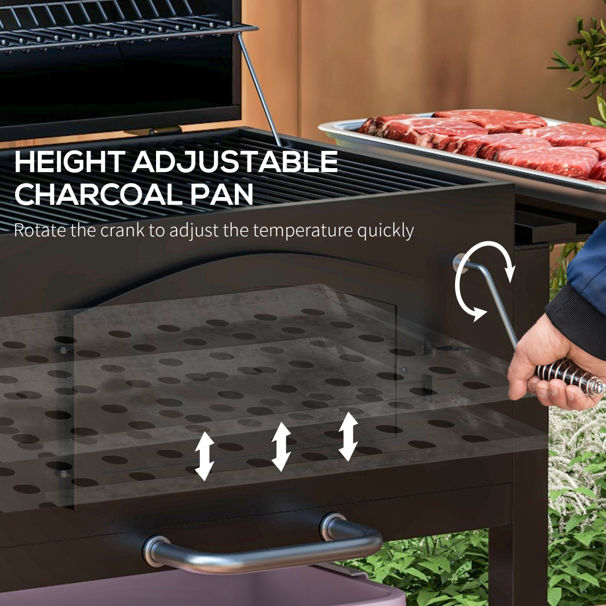 3-in-1 Charcoal BBQ Grill