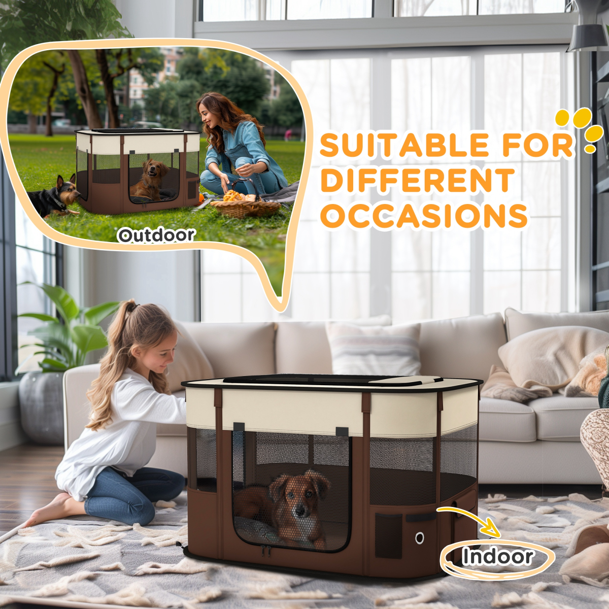 Foldable Pet Playpen Carrier