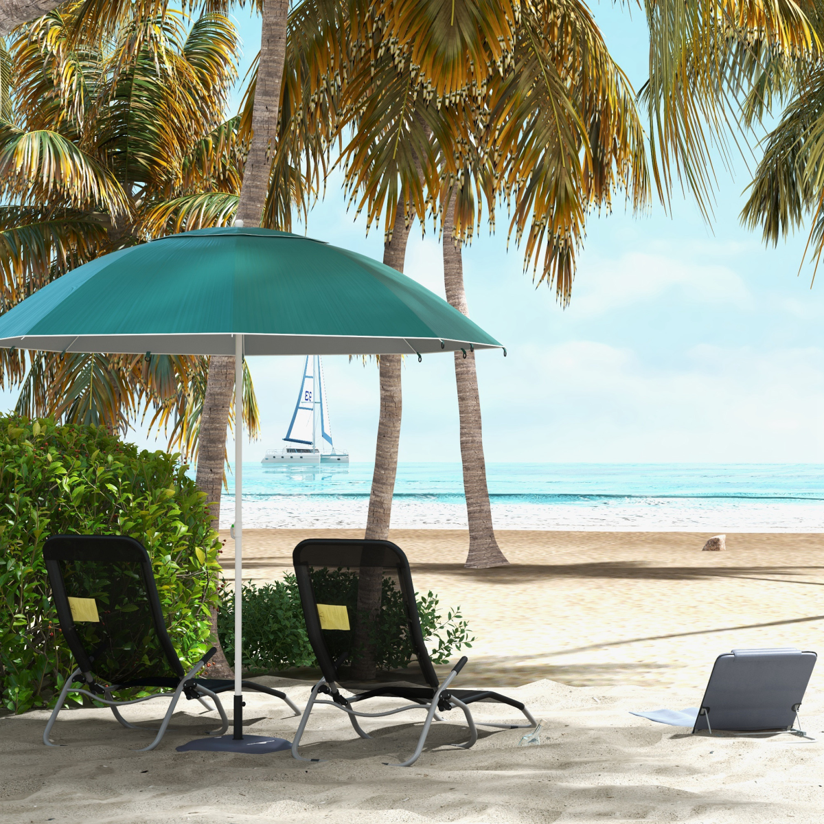 2-in-1 Beach Umbrella & Sun Shelter