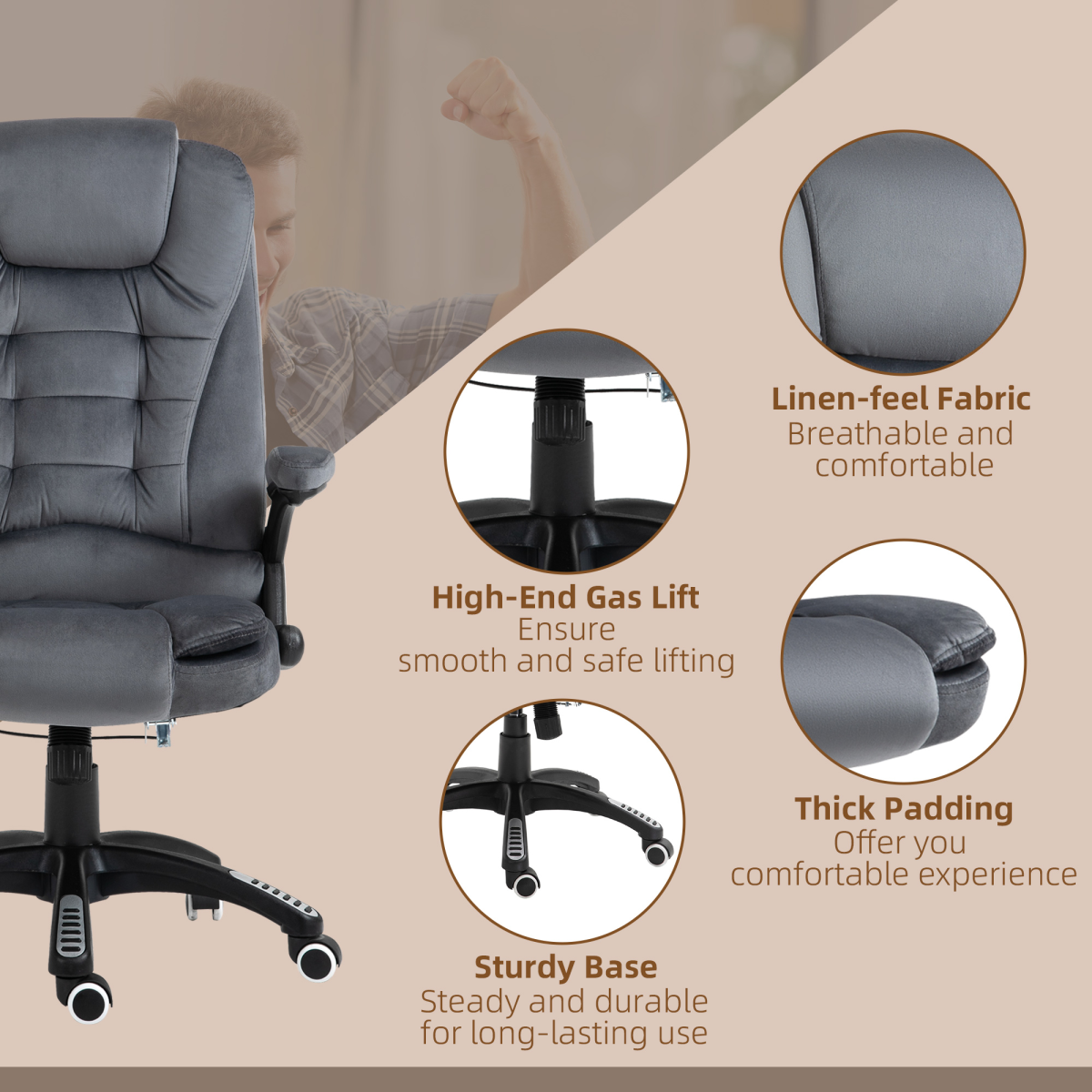 Executive Reclining Chair w/ Heating Massage Points