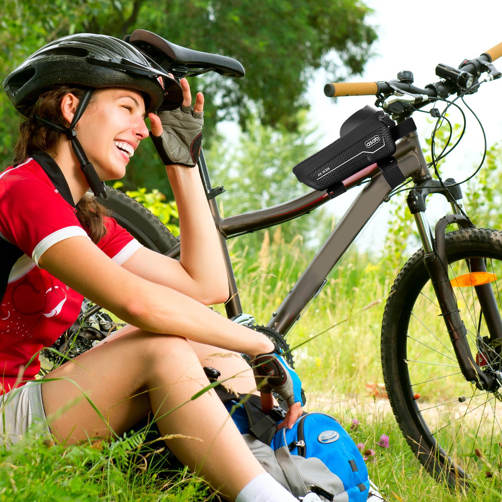 Waterproof Bike Frame Bag with Touchscreen Window – 6.5” Phone Compatible