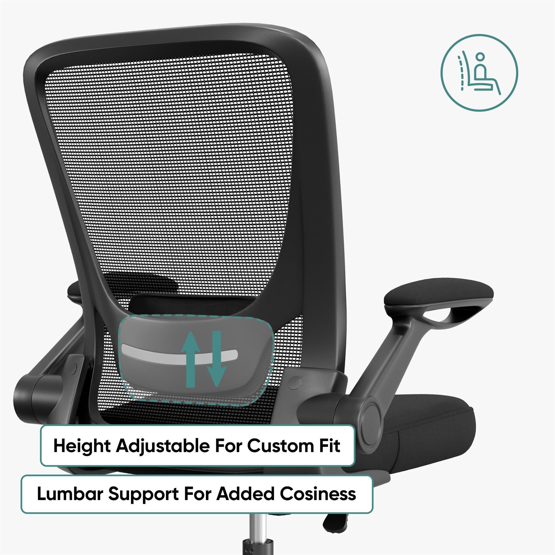 Ergonomic Mesh Office Chair with Flip-Up Arms