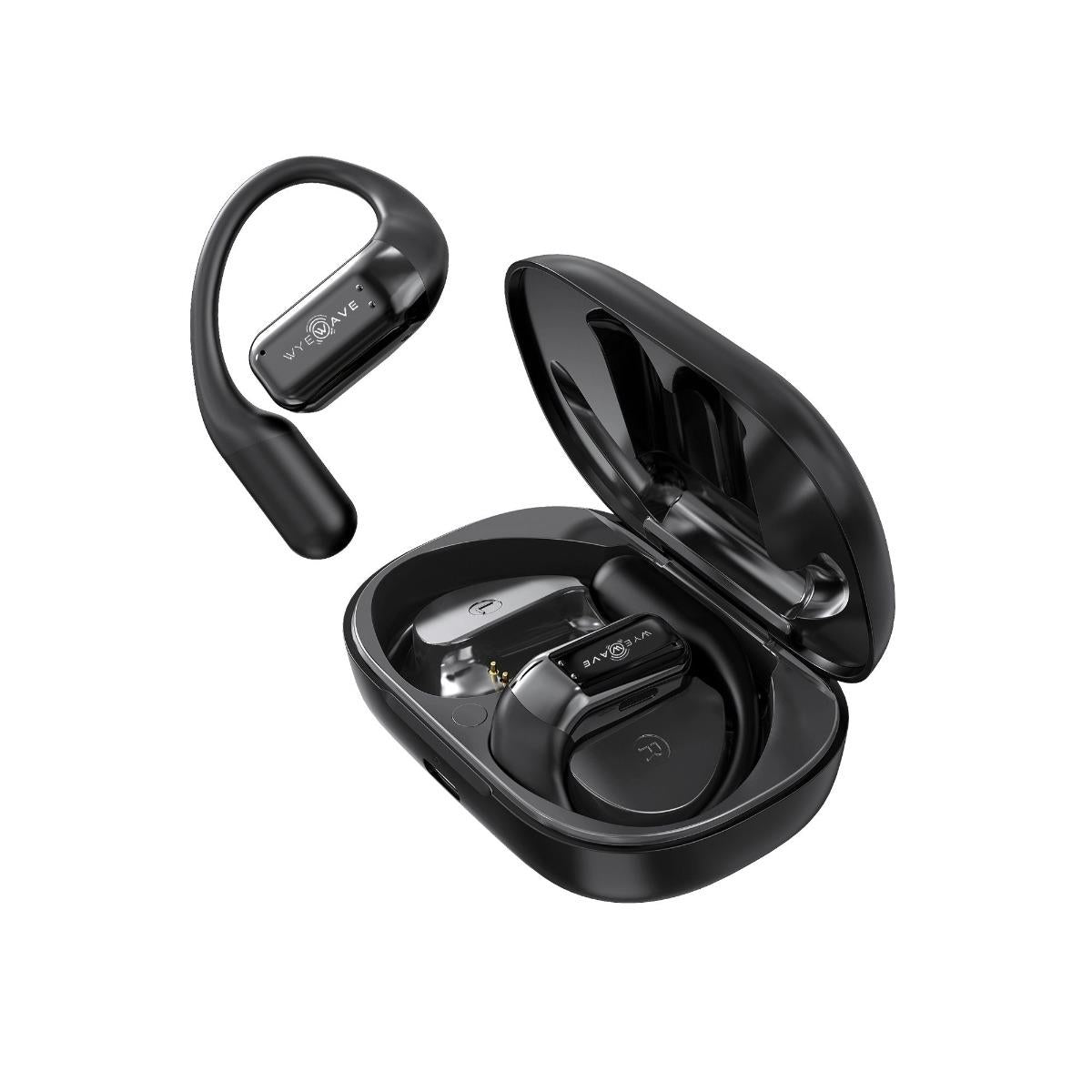 Black Wireless Earbuds with ENC & Charging Case – 24hr Playback