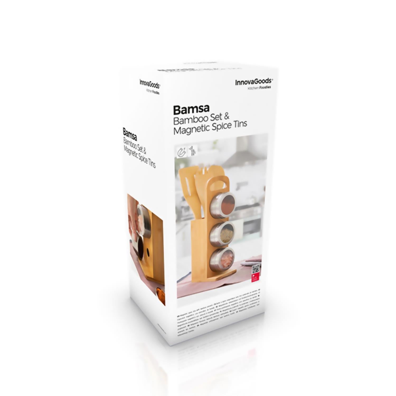 Bamboo Set & Magnetic Spice Tins