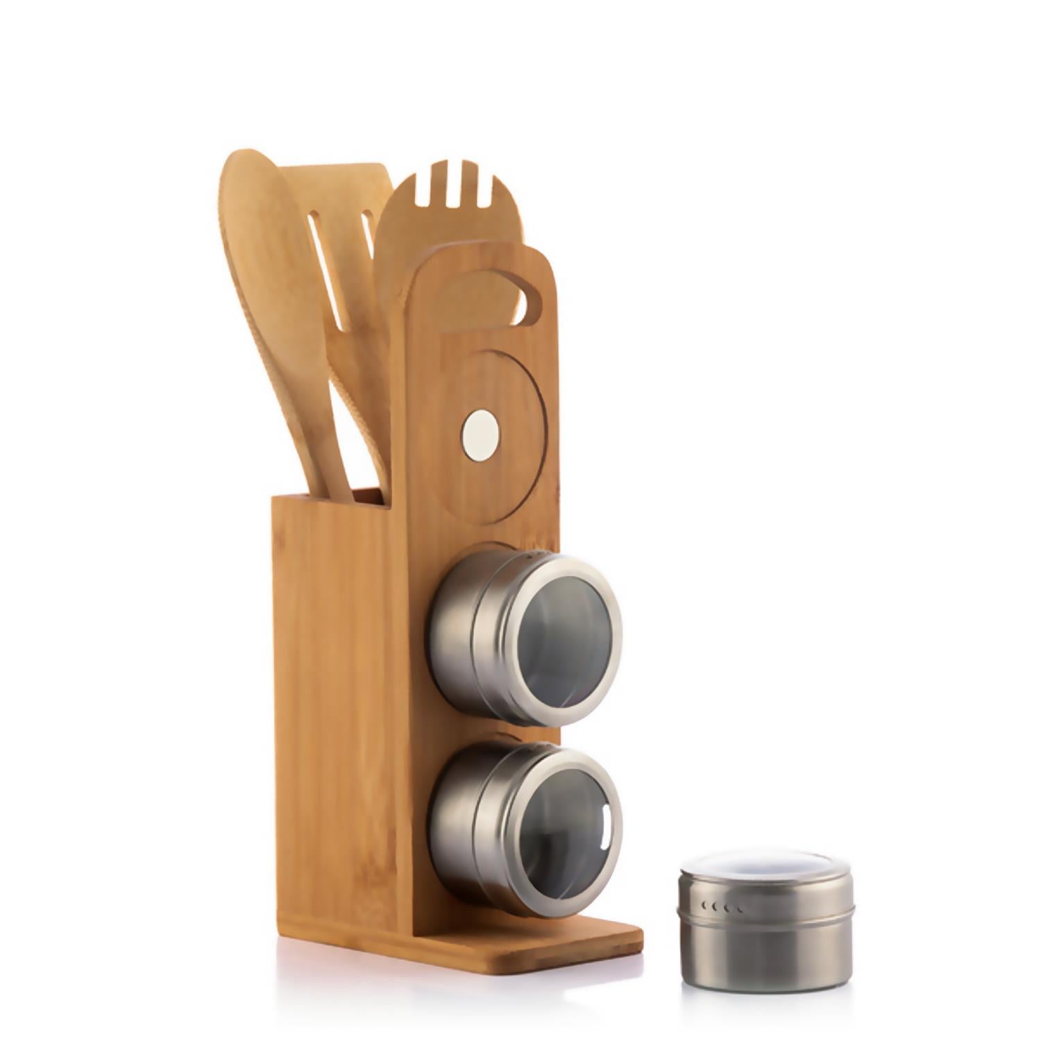 Bamboo Set & Magnetic Spice Tins