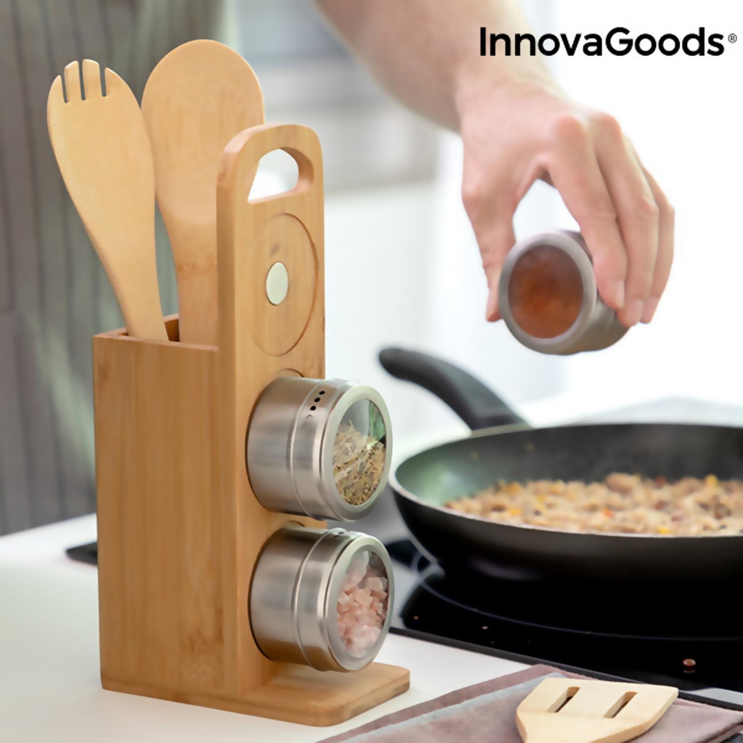 Bamboo Set & Magnetic Spice Tins