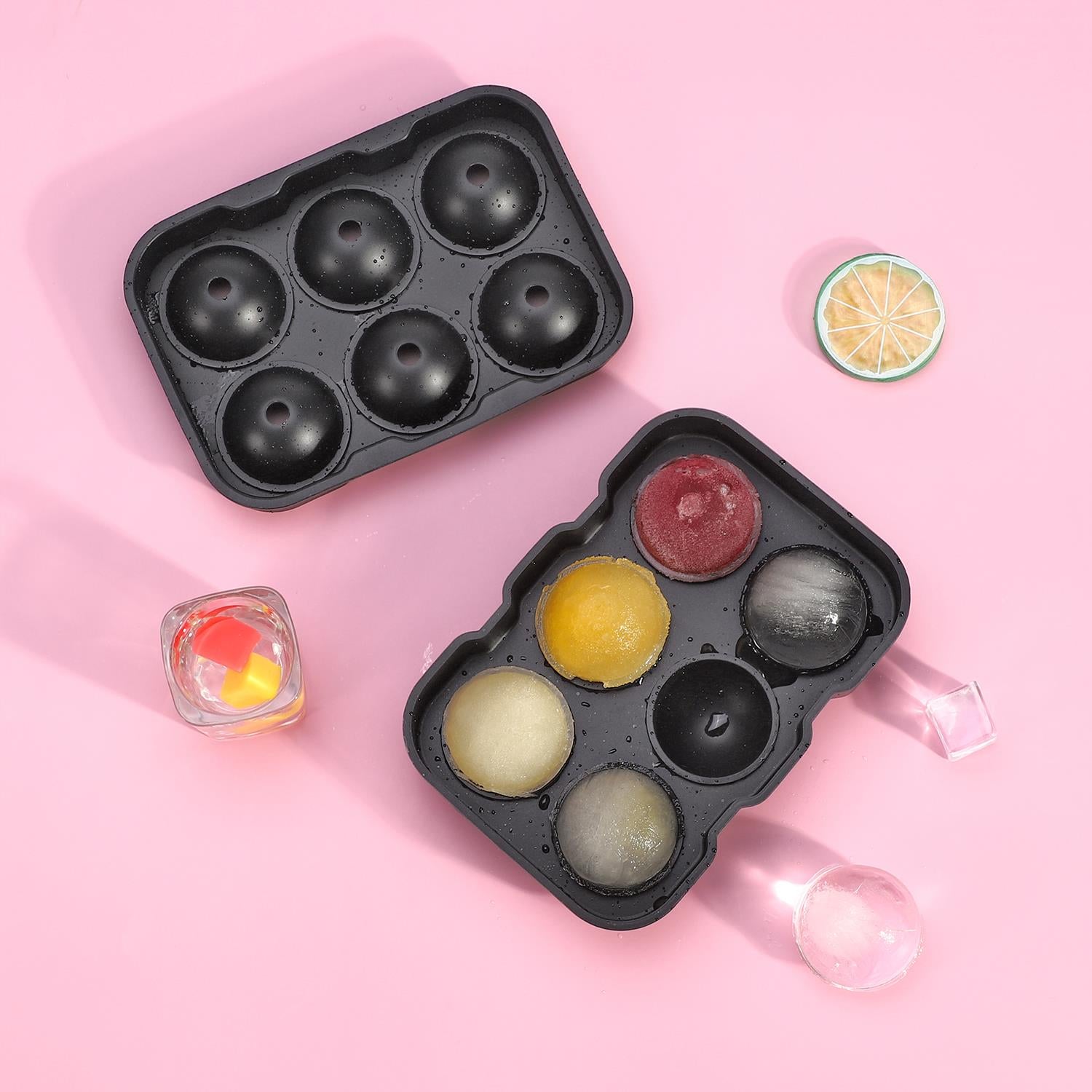 Silicone Ice Cube Tray Set – 2PCS (Sphere & Cube Molds)