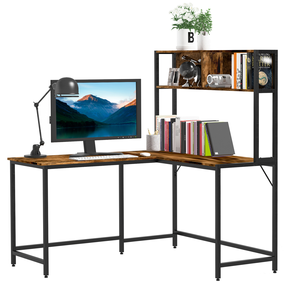 Industrial L-Shaped Desk